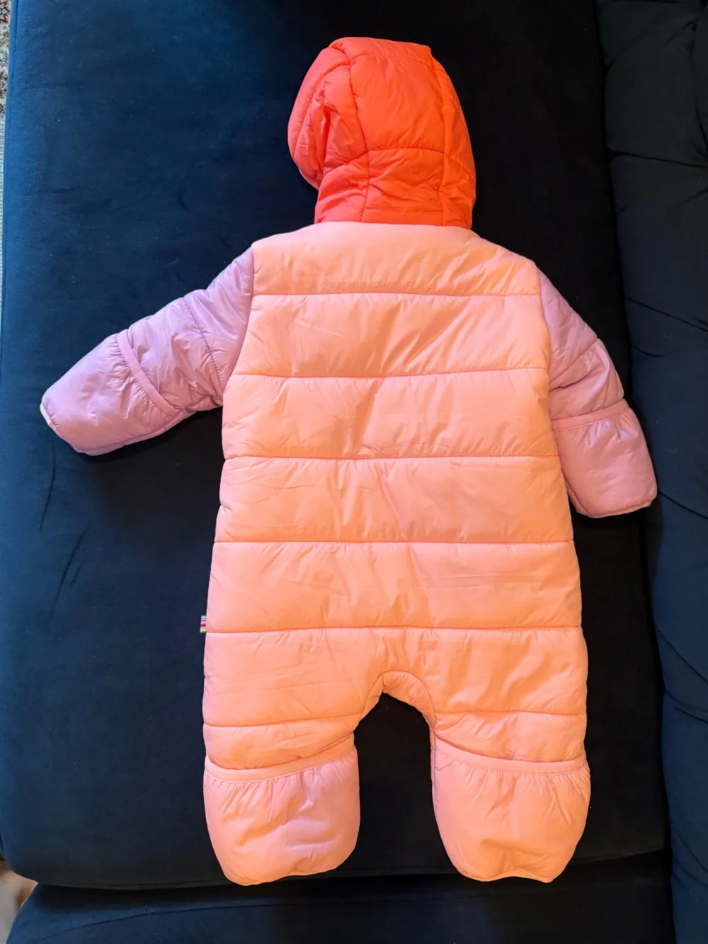 New Pink and Lavender Baby All-in-One Puffer Snowsuit with Hood